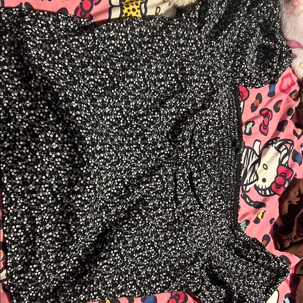 Floral Black and white shirt